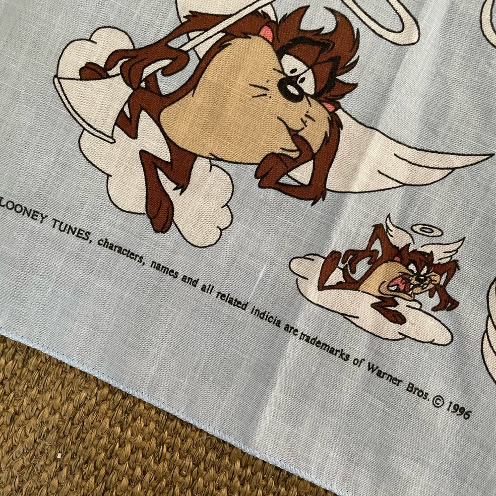 Vintage 1990s Looney Tunes Tasmania Devil Bandana - Picture 4 of 7